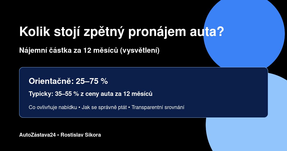 Kolik stojí zpětný pronájem auta