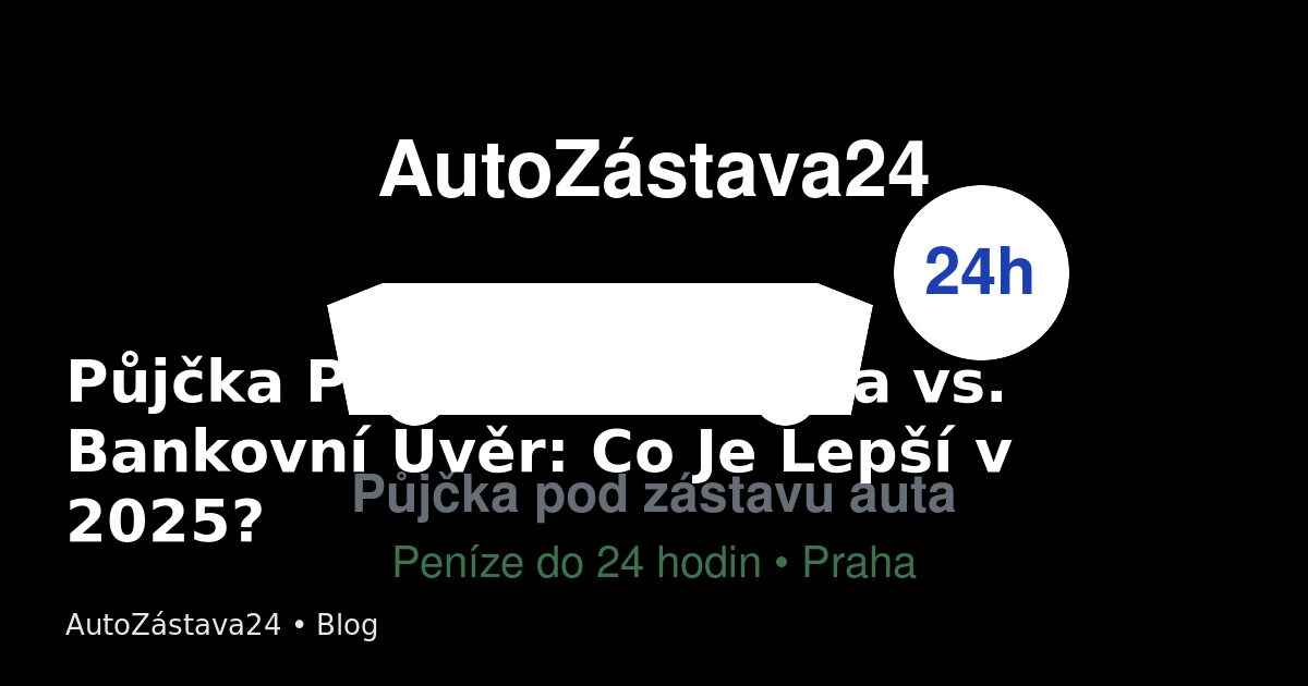 Ilustrační foto: zástava auta vs bankovní úvěr – srovnání